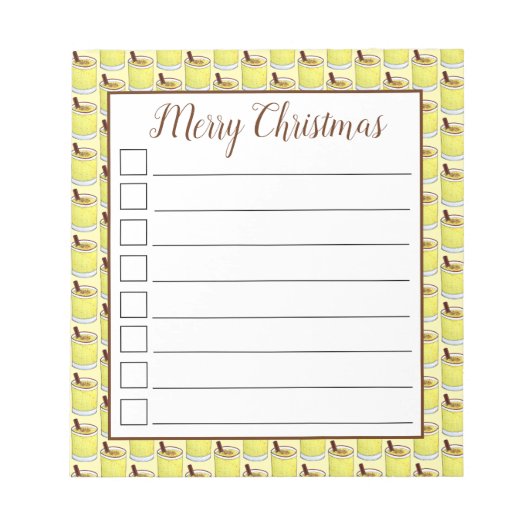 Coquito Puerto Rican Eggnog Drink Merry Kerstry Notitieblok (Voorkant)