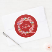 Coquito Puerto Rico Christmas Wreath Classic Round Ronde Sticker (Envelop)