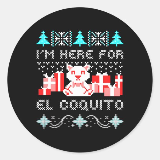 Coquito Puerto Rico Lelijke Navidad Boricua Ronde Sticker (Voorkant)
