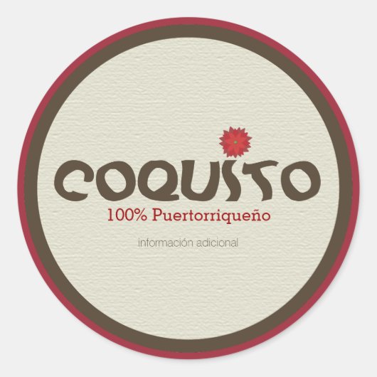 Coquito Puertorriqueno: Coquito van Puerto Rico Ronde Sticker (Voorkant)