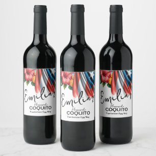 Coquito Recept Eier Nog Drank Bloemig Zakelijk Wijn Etiket