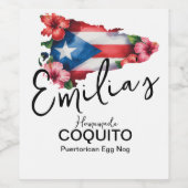 Coquito Recept Eier Nog Drank Wijn Label Etiket (Enkel label)