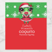 Coquito Recept Eierpunch Kerstmis Wijn Etiket (Enkel label)