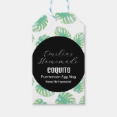 Coquito Recipe Drink Coconut Egg Nog Monstera Cadeaulabel (Voorkant)