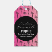 Coquito Recipe Drink Coconut Egg Nog Palm Pink Cadeaulabel (Voorkant)