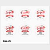 Coquito rode banner Feliz Navidad ronde sticker (Vel)