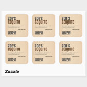 Coquito rustiek modern vierkante sticker (Vel)