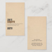 Coquito rustiek modern visitekaartje (Voorkant / Achterkant)