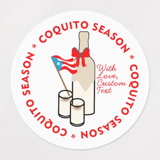 Coquito Season Bottle Label Personalize Text (Design 1)