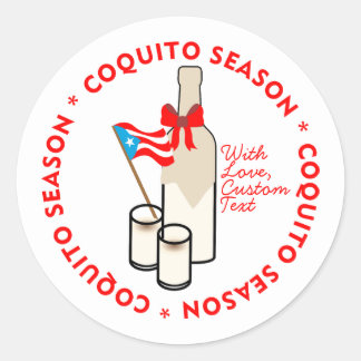 Coquito Season Bottle Label Small Personalize Text