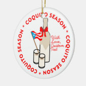Coquito Season Bottle Puerto Rico Custom Text Keramisch Ornament (Links)