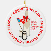 Coquito Season Bottle Puerto Rico Custom Text Keramisch Ornament (Achterkant)