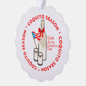 Coquito Season Custom Photo Text Ornament Kaart (Links)