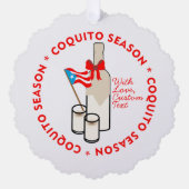 Coquito Season Custom Photo Text Ornament Kaart (Voorkant)