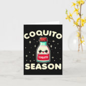 Coquito Season - Puerto Rican Coquito Christmas  Kaart (Gele Bloem)