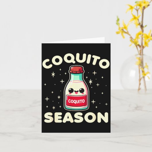 Coquito Season - Puerto Rican Coquito Christmas  Kaart (Gele Bloem)