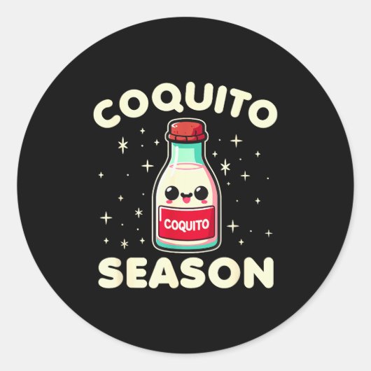 Coquito Season - Puerto Rican Coquito Christmas  Ronde Sticker (Voorkant)