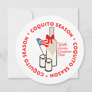 Coquito Seizoen Aangepaste Foto Tekst Cirkel Feestdagenkaart