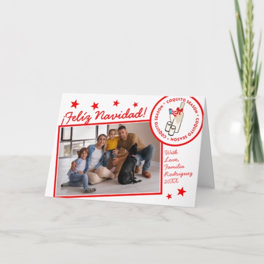 Coquito Seizoen Aangepaste foto tekst Kaart (Voorkant)