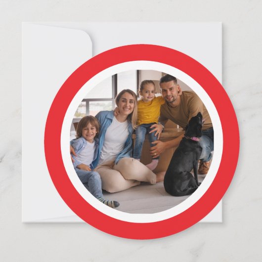 Coquito Seizoen Aangepaste tekst Cirkel Feestdagenkaart (Achterkant)