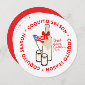 Coquito Seizoen Aangepaste tekst Cirkel Feestdagenkaart (Voorkant / Achterkant)