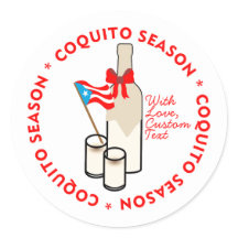 Coquito Seizoen Fleslabel Kleine Aanpasbare Tekst