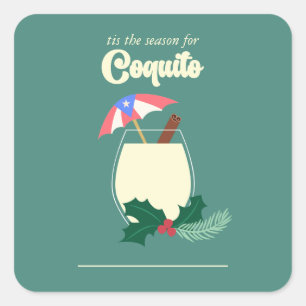Coquito Seizoen Vierkante Sticker