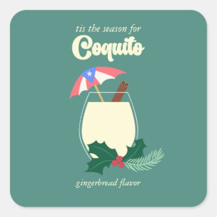 Coquito Seizoen Vierkante Sticker