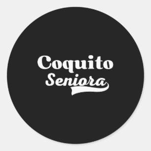Coquito Seniora Latijns Kerstmis Puerto Ricaans dr Ronde Sticker