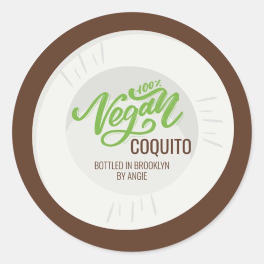 Coquito Vegan Coconut Beverage Ronde Sticker (Voorkant)