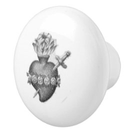 Cor Maria – Heart Mary – Herz Mariens – Vintage Keramische Knop