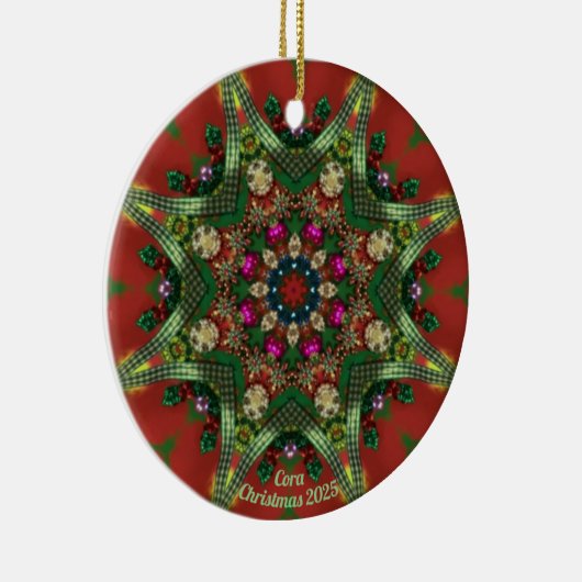 CORA ~ 3D KERSTTINTEN 2025 KERAMISCH ORNAMENT (Rechts)