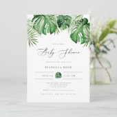 CORA Baby shower van tropisch bekken palm Leaf Kaart (Staand voorkant)