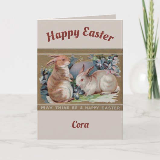 CORA ~ EASTER  ART ~ 2 Sweet Bunnies ~ Feestdagen Kaart (Voorkant)