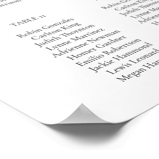 CORA Elegant Waterverf Palm Leaf Seating Chart Poster (Hoek)