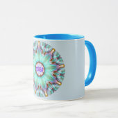 CORA ~ Gepersonaliseerde Paua Shell fractal ~ Mok (Voorkant rechts)