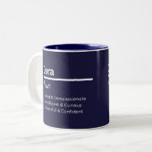 Cora Meisjesnaam Personalized Naam Betekenis Mok (Voorkant links)