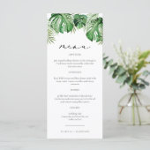 CORA Modern Tropical Beach Palm Leaf Destination Menu (Staand voorkant)