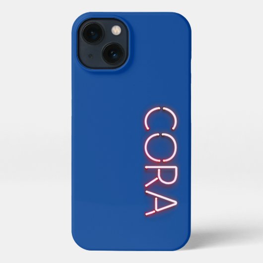 Cora-naam in gloeiende neonverlichting nieuwheid. iPhone hoesje (Achterkant)