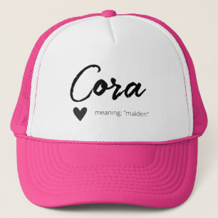 Cora Name openbaart de betekenis van een minimale Trucker Pet