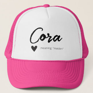 Cora Name openbaart de betekenis van een minimale  Trucker Pet