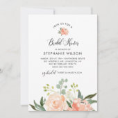 CORA Peach Floral Vrijgezellenfeest Kaart (Voorkant)