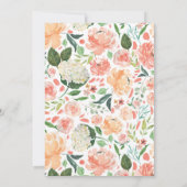 CORA Peach Floral Vrijgezellenfeest Kaart (Achterkant)