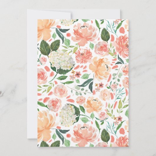 CORA Peach Floral Vrijgezellenfeest Kaart (Achterkant)