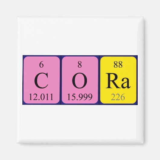 Cora periodieke table name magnet (Voorkant)