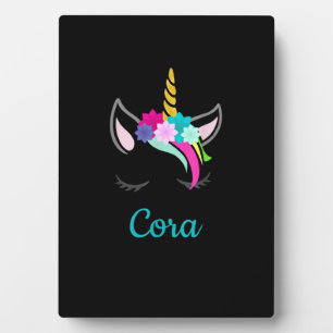 Cora Regenboog Eenhoorn Naam T-Shirt Fotoplaat