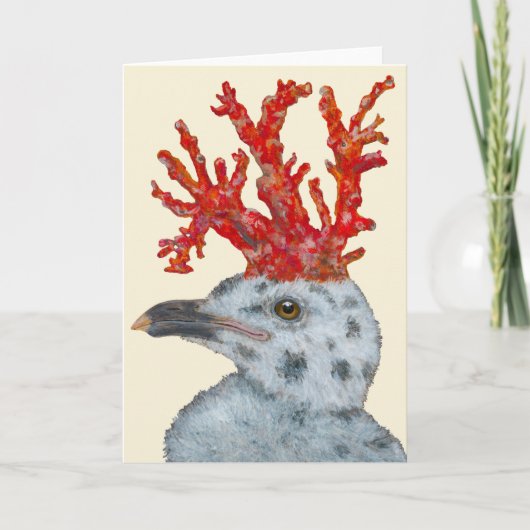 Cora the gull chick card kaart (Voorkant)