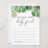 CORA Tropical Baby Food Baby shower Game Kaart (Voorkant)