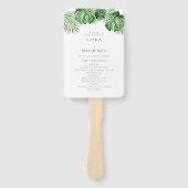 CORA Tropical Beach Bestemming Trouwprogramma Handwaaier (Voorkant)