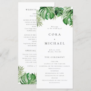 CORA Tropical Beach Bestemming Trouwprogramma Menu